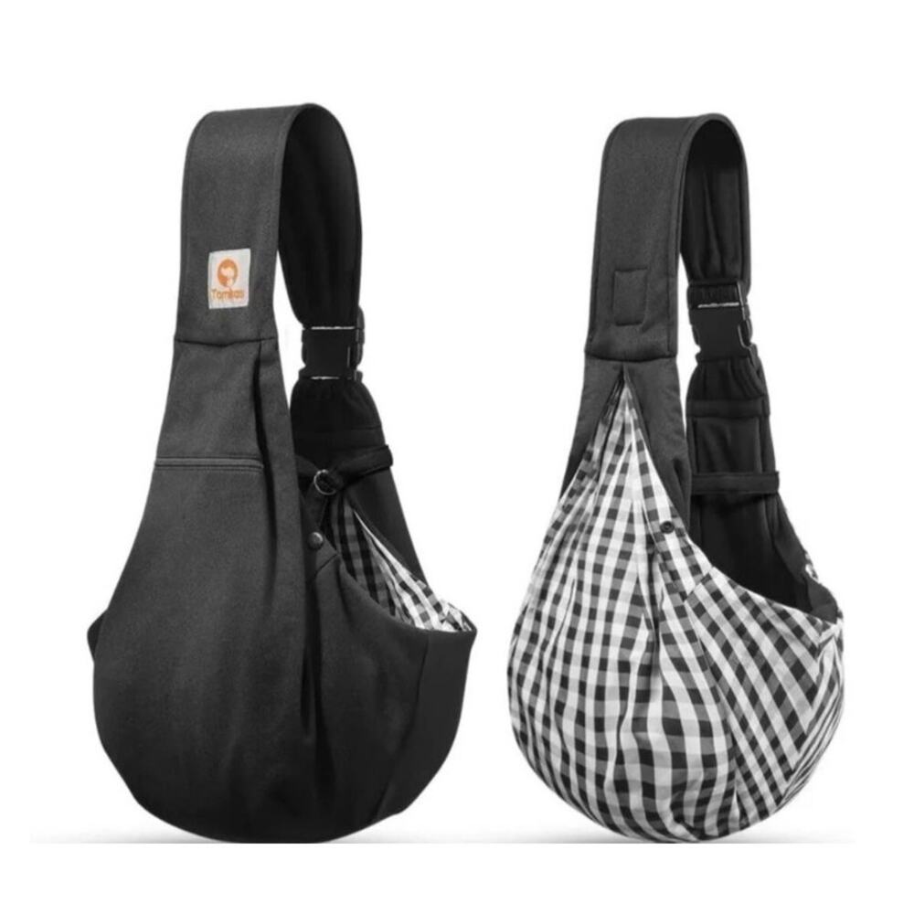 Tomkas Black Small Pet Sling Carrier Wrap Adjustable Crossbody Cat/Dog Carrier M